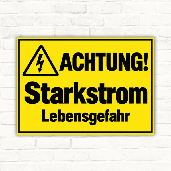 Achtung Starkstrom – Lebensgefahr als Schild, Originalmotiv