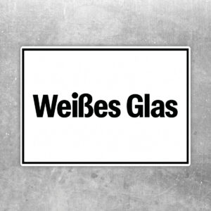 Weißes Glas – Sammelbehälter als Aufkleber, Originalmotiv