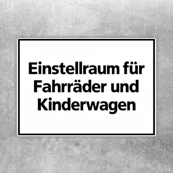 Originalmotiv: Einstellraum für Fahrräder und Kinderwagen als Aufkleber