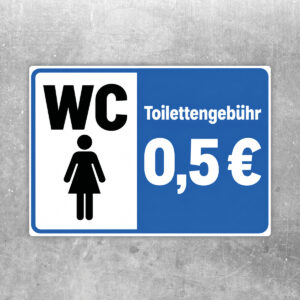 Originalmotiv: WC Toilettengebühr 0,5 € als Aufkleber