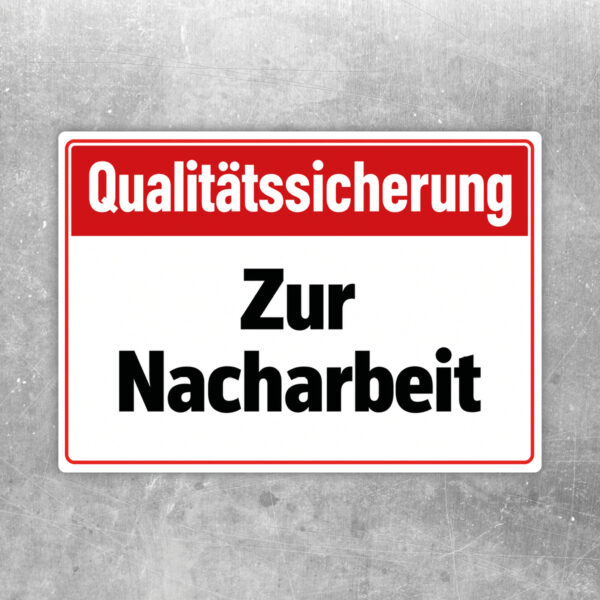 Originalmotiv: Qualitätssicherung Zur Nacharbeit als Aufkleber
