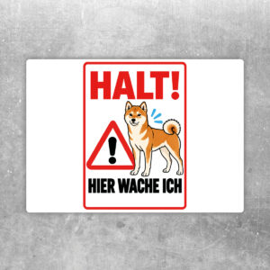 Shiba Inu Aufkleber Halt Hier wache ich - Produktansicht
