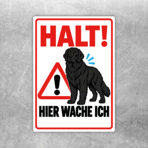 Neufundländer Aufkleber Halt Hier wache ich - Produktansicht