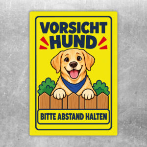 Labrador Retriever Aufkleber – große Hochformat-Originalansicht auf Metall mit abgerundeten Ecken